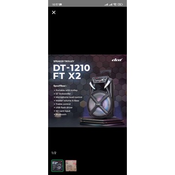 speaker portabel troley DAT 12 inch DT 1210 FX X2