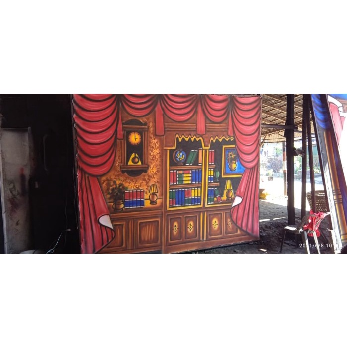 BACKGROUND WISUDA/ BACKGROUND RAK BUKU 3 X 2,5 - A
