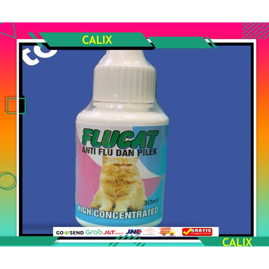 FLUCAT Obat flu dan batuk kucing 30ml bersin-bersin, demam tinggi, nafsu makan hilang dan depresi