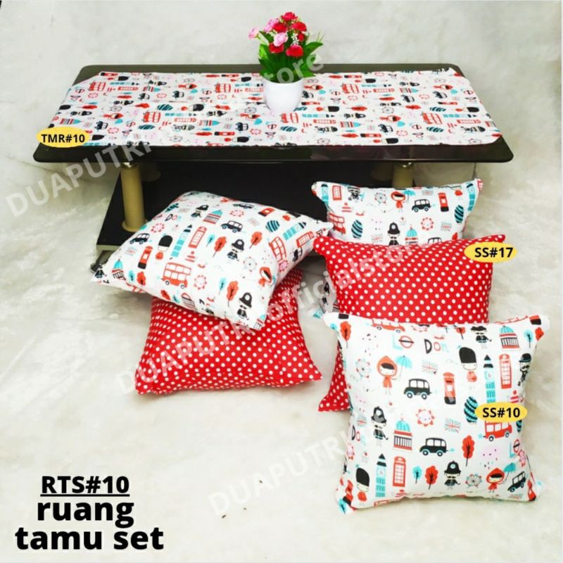 PAKET 5 SARUNG BANTAL SOFA PLUS TAPLAK MEJA