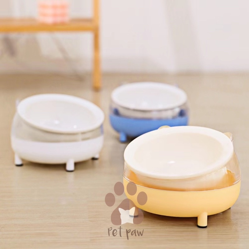 Mangkok Makanan Minuman Anjing Kucing Keramik Ceramic Bowl Miring Pet Bowl Premium