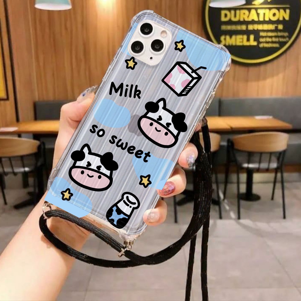 (ST 11)Softcase + Tali For All Type Handphone | Realme c11 2021- Oppo a16 - A54 - Redmi note 8 - Viv