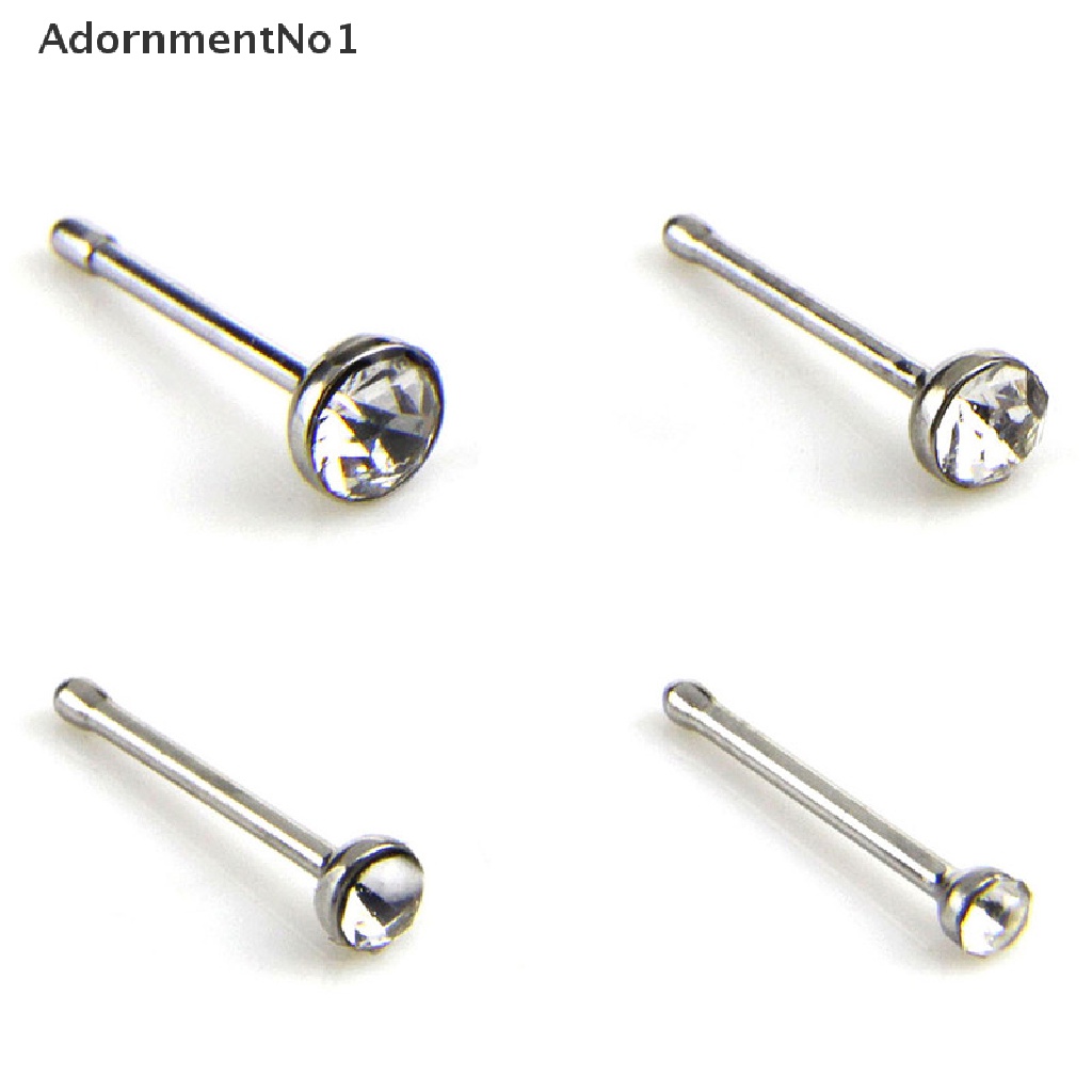 (AdornmentNo1) 60pcs / Set Anting Tindik Hidung Aksen Kristal / Berlian Imitasi Bahan Stainless Steel Untuk Wanita