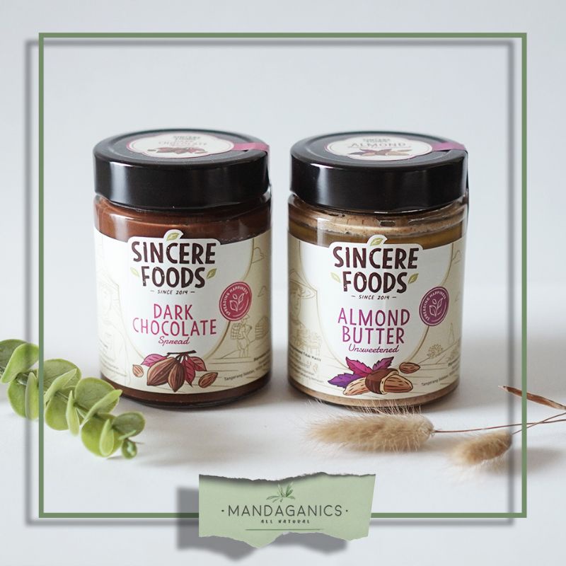 

ALMOND BUTTER | PEANUT BUTTER UNSWEETENED | DARK CHOCOLATE SPREAD | SELAI KACANG ALMOND by SINCERE FOODS 300GR