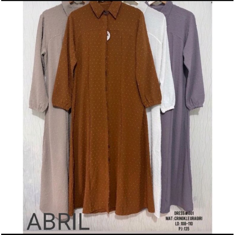 ABRIL GAMIS CRINKLE URAGIRI BUSUI FULL KANCING