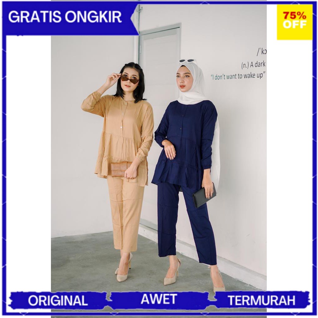 TERBARU DAN TERLARIS ZEFA ONE SET // SETELAN POLOS RAYON