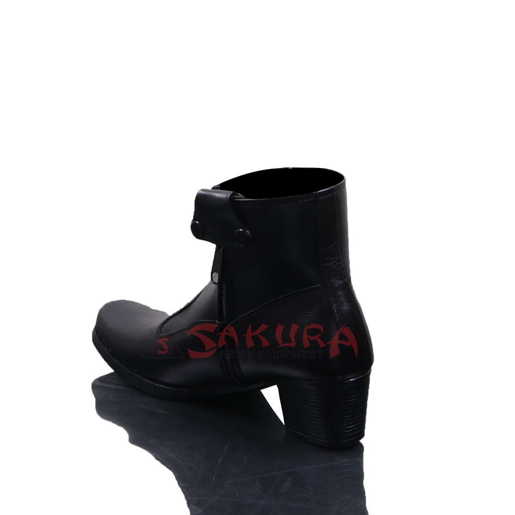 Sepatu PDH SUS Polwan Boots Resleting Hitam Doff Sepatu PDH Wanita