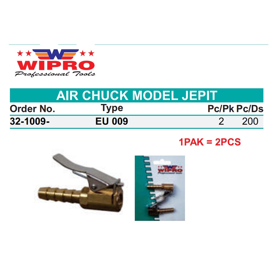 Jual Wipro EU009/EU009 Air Chuck/Kepala Pompa Ban Model Jepit HEAVY