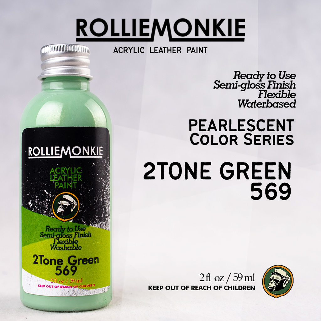 

Rolliemonkie Cat Acrylic Leather Paint - 2Tone Green Pearl, not angelus