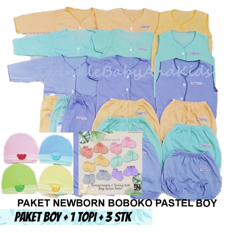 PAKET NEWBORN BOBOKO SNI PASTEL COLOR 18PCS 0-3 BULAN - PIYAMA BAYI - PERLENGKAPAN ANAK - BAJU BAYI MURAH - FLUFFY LIBBY VELVET MIYO-5