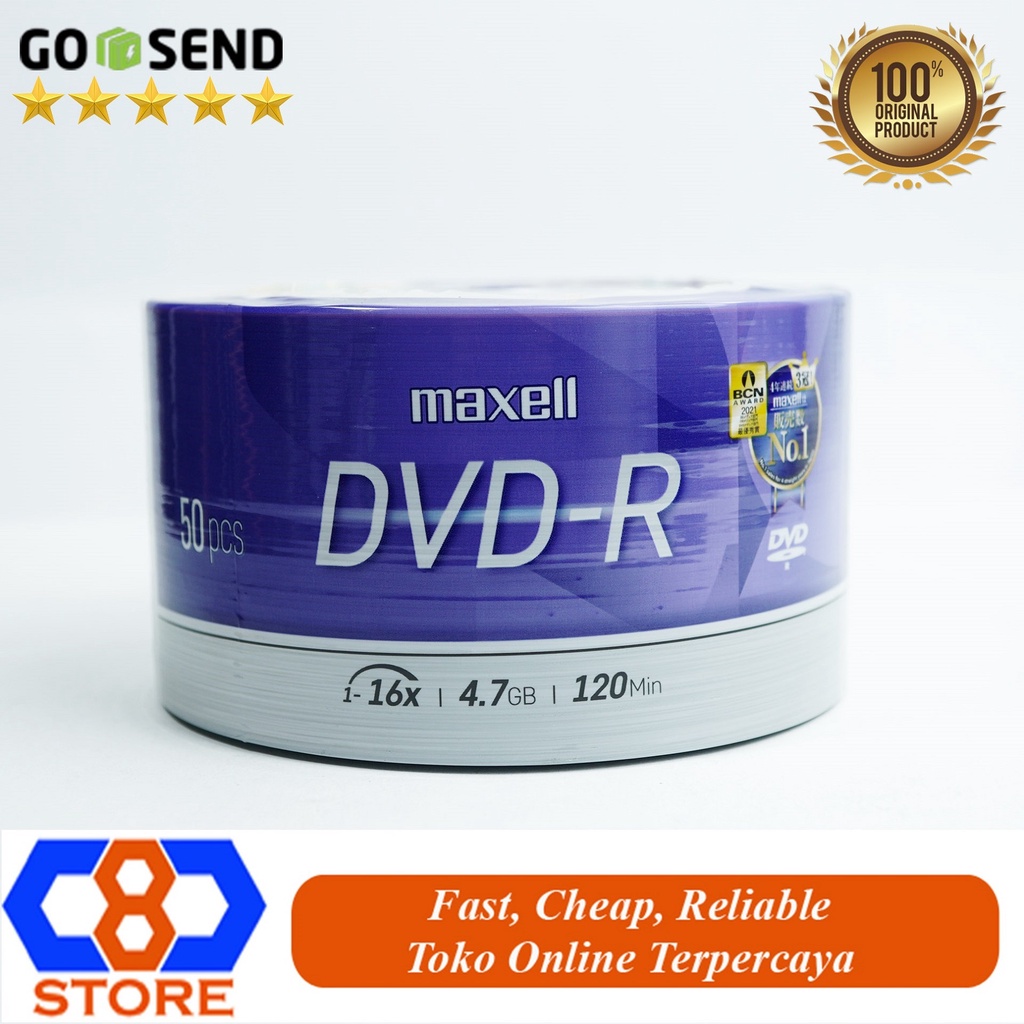 DVD BLANK DVDR MAXELL BIRU DVD-R MAXELL 50 PCS ORIGINAL RESMI