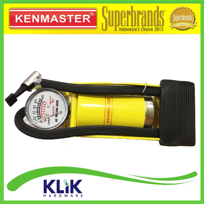 Kenmaster Pompa Sepeda Injak 1 Tabung - Pompa Angin Ban Motor Mobil Bola