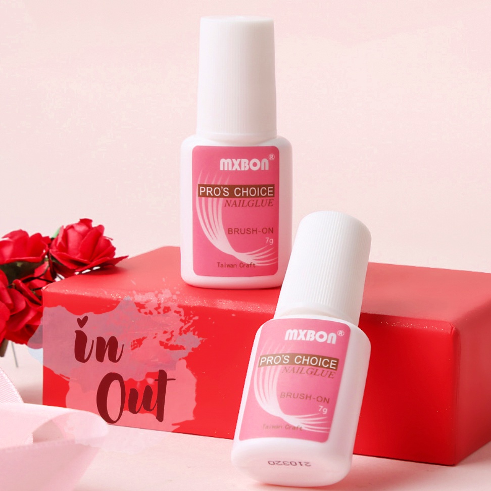 MXBON Profesinal Nail Glue Lem Kuku palsu dengan brush kupal aksesoris Nail art KU002