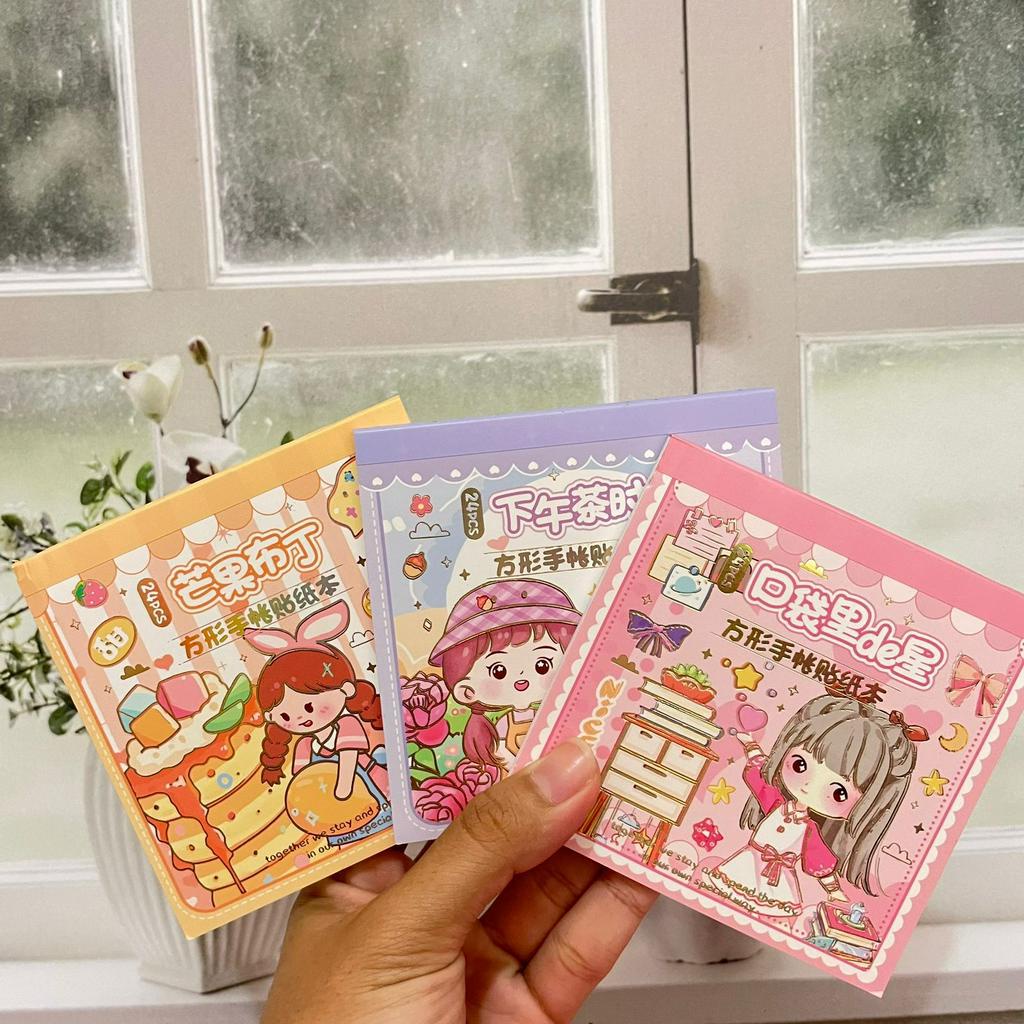 Buku Stiker Senmu Lucu YD-FXTZ / Buku Sticker uk 9.5x9.5cm Harga Murah Best Quality Alat Tulis Kekinian Fancy Imut Cute bisa Grosir