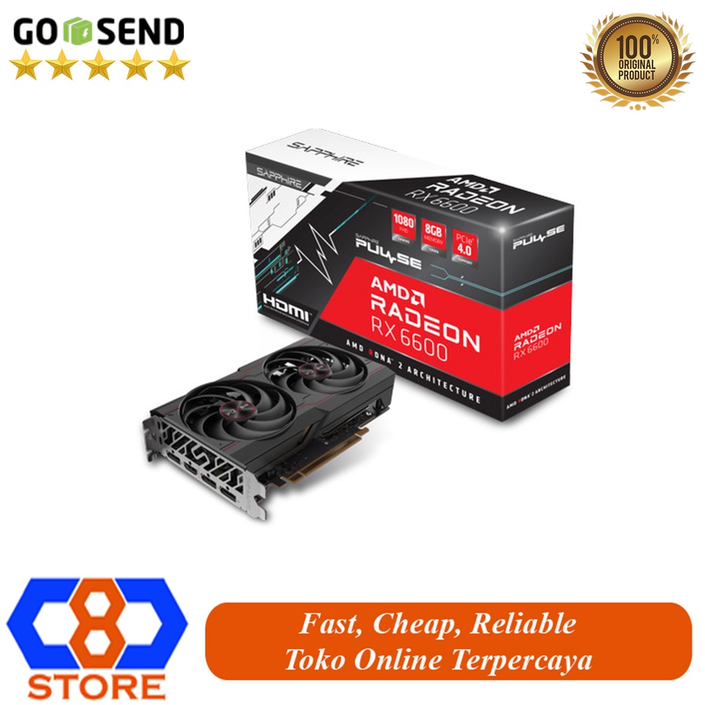 VGA SAPPHIRE VGA ATI RADEON RX6600 8GB DDR6 128BIT DIRECTX12 VGA GAMING