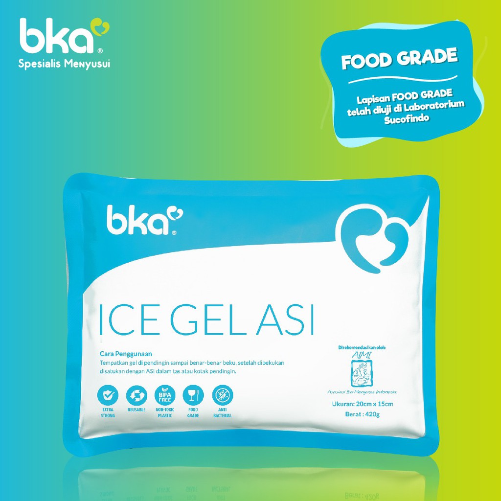 BKA Ice Gel Besar 20 x 15 cm 420 gram Pendingin ASI / Makanan Bayi u/ Cooler Bag / Box