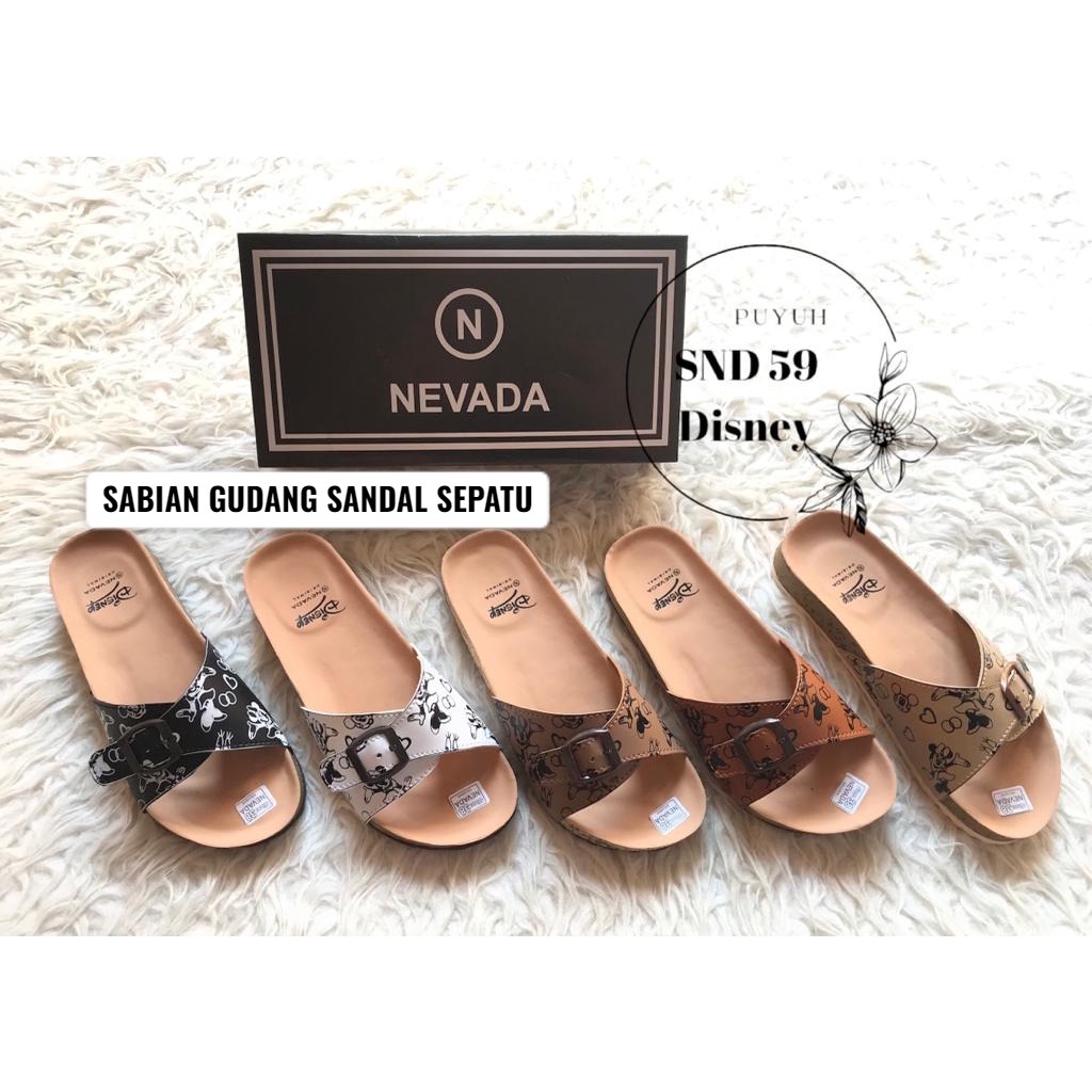 11.11 SALE : Sandal Disney Puyuh SALE Fashion Cewek Casual Terbaru Sendal Gasper Slip On Japit disney puyuh sandal wanita