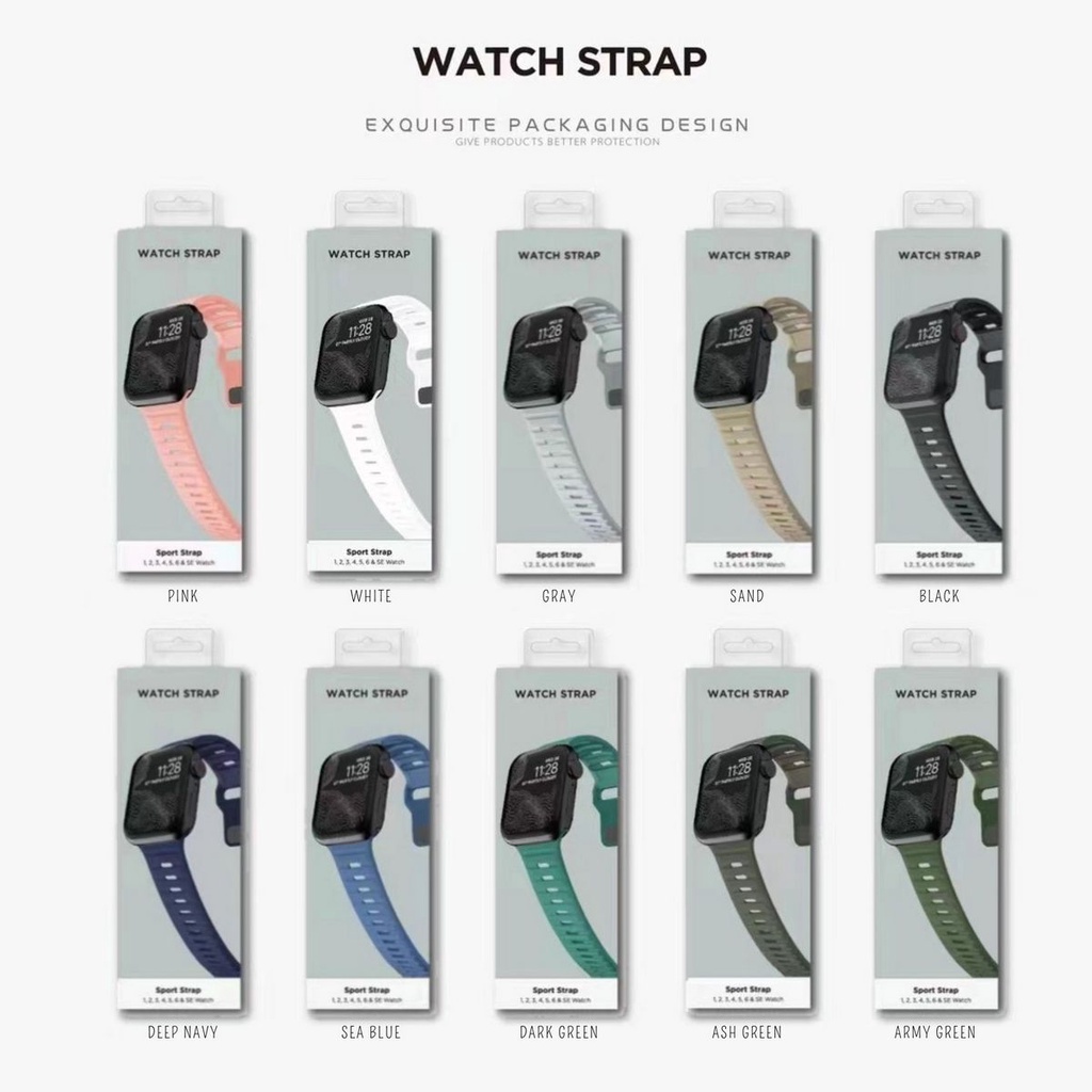 ( TANPA JAM ) NEW 2022 - LONG OVAL STRAP WATCH - SERI 1 2 3 4 5 6 7 SE | SIZE 38mm 40mm 41mm 42mm 44mm 45mm | Tali strap sport band apple watch iwatch smartwatch iwo