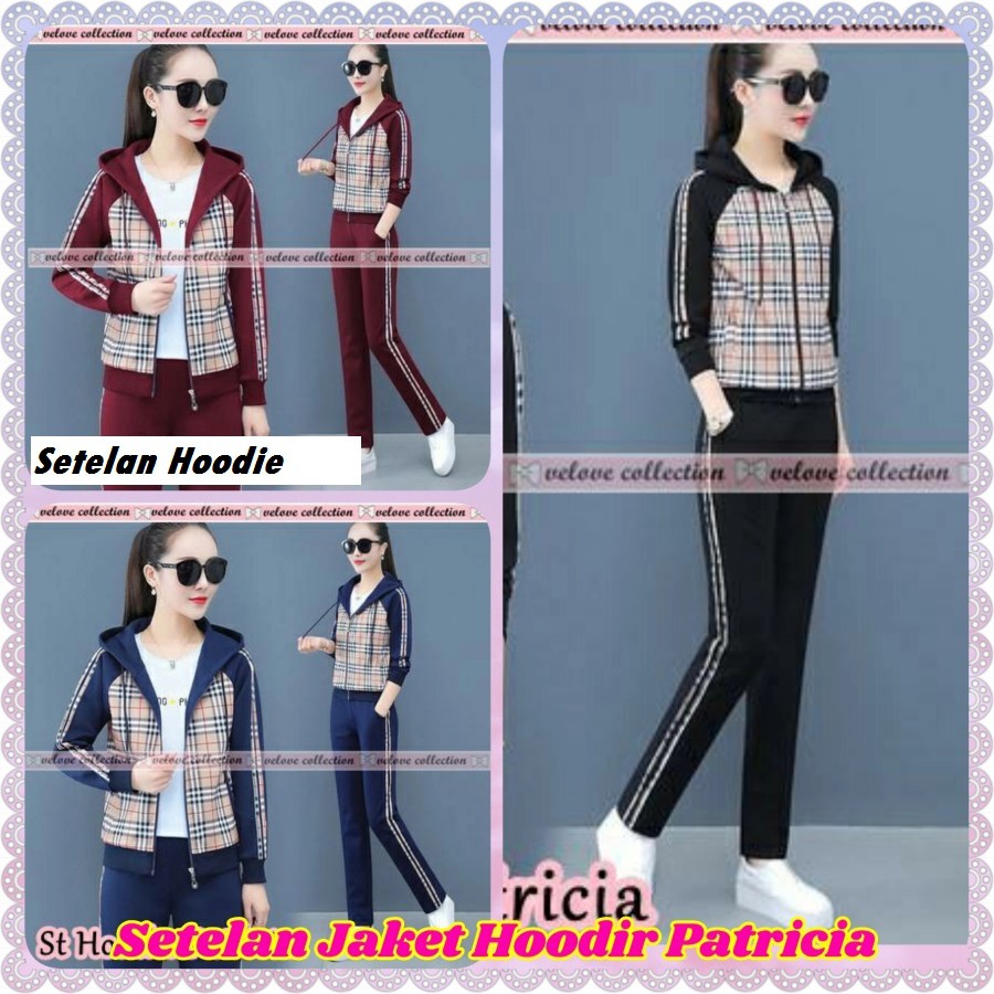 MTF Setelan Jaket Hoodie Wanita Murah Pakaian Set Ld 100 Patricia