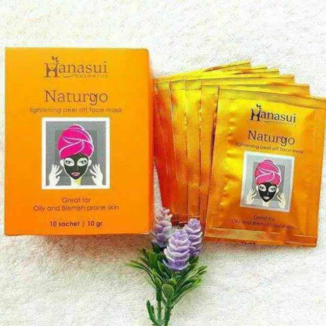 [1 BOX = 10pcs] NATURGO HANASUI BPOM Masker Wajah Original Komedo Lumpur