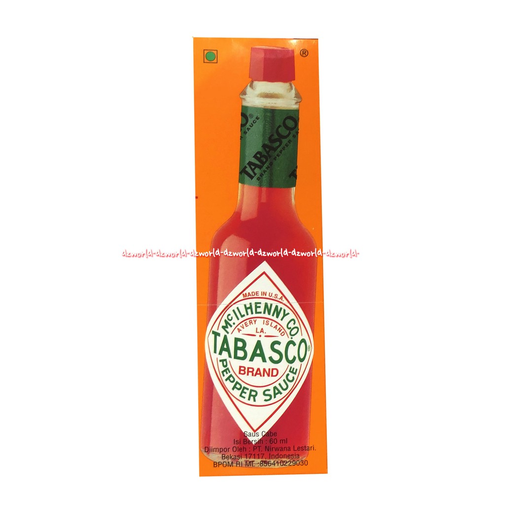 Tabasco Milder 60ml Green Pepper Sauce Jalapeno Saus Cabe Merah Import Tabasko Saos Cabe Made In USA