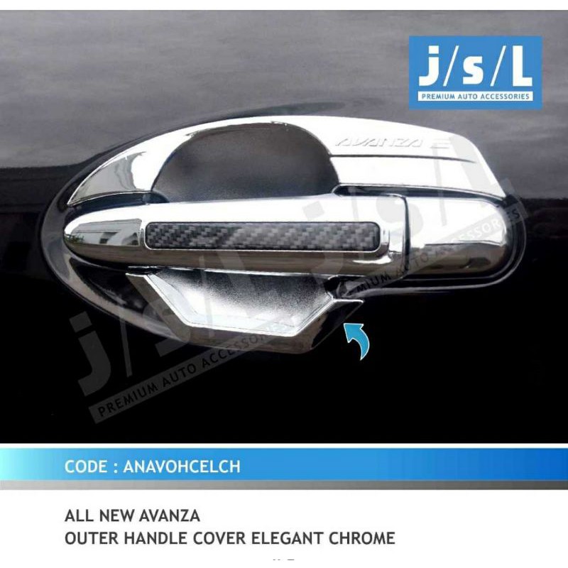 cover outer all new Avanza 2012-2019 elegant hitam chrome jsl