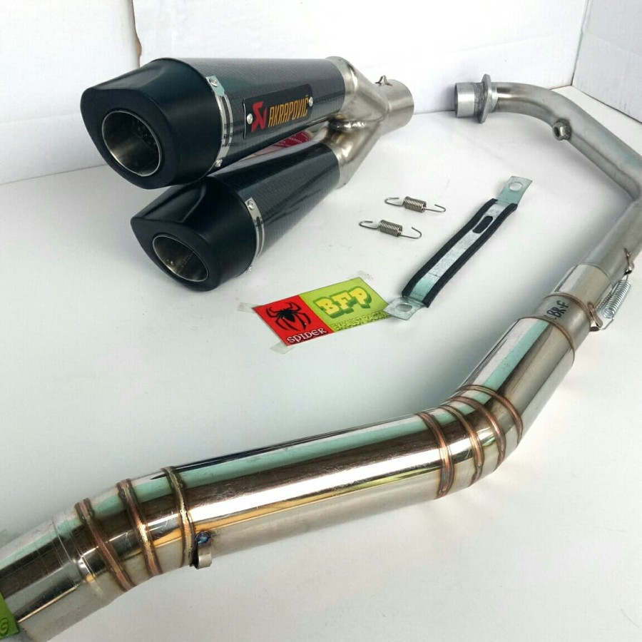 knalpot Racing Akrapovic cabang 2 CBR CB 150R R15 VIXION dll murah laris