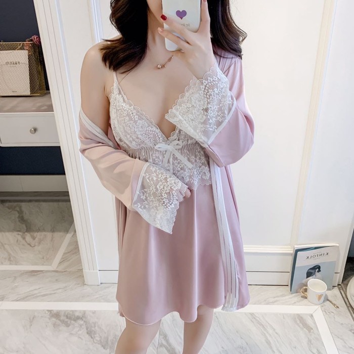 Baju Tidur - Kimono Tidur Bride Silk Satin Lingerie Silk 715 Premium Quality Cantik