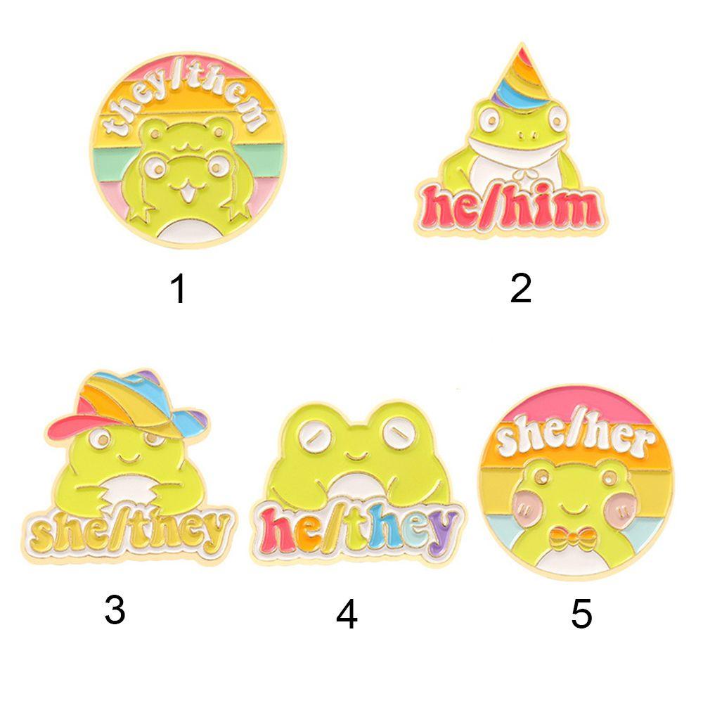 Solighter Kodok Enamel Pin Kartun Hewan Lucu Lencana Anak