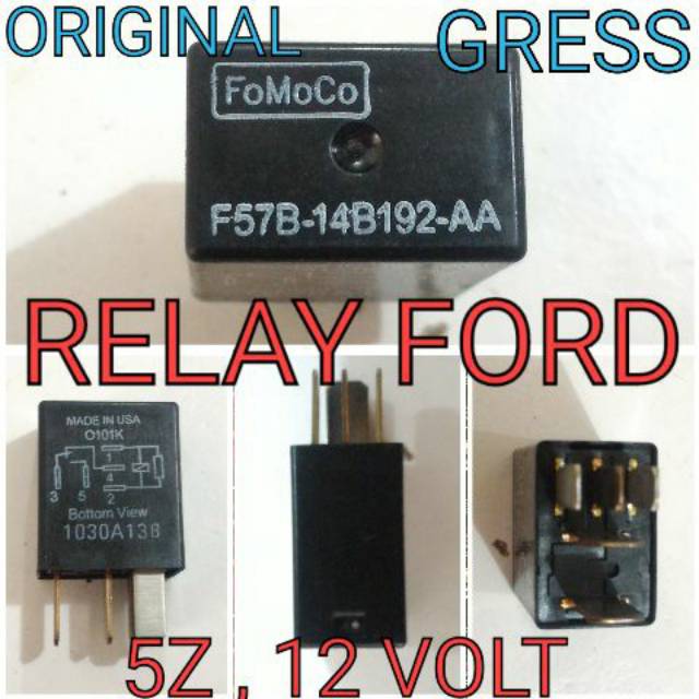 Relay Fomoco Nissan hitam 12v kaki 5 Original