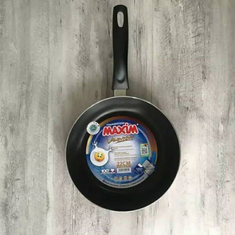 Maxim Fry Pan Maxim 12 18 20 22 24 26, Teflon Penggoreng , Wajan Valentino. Pilih Ukuran 12 sampai 26. Frypan bulat