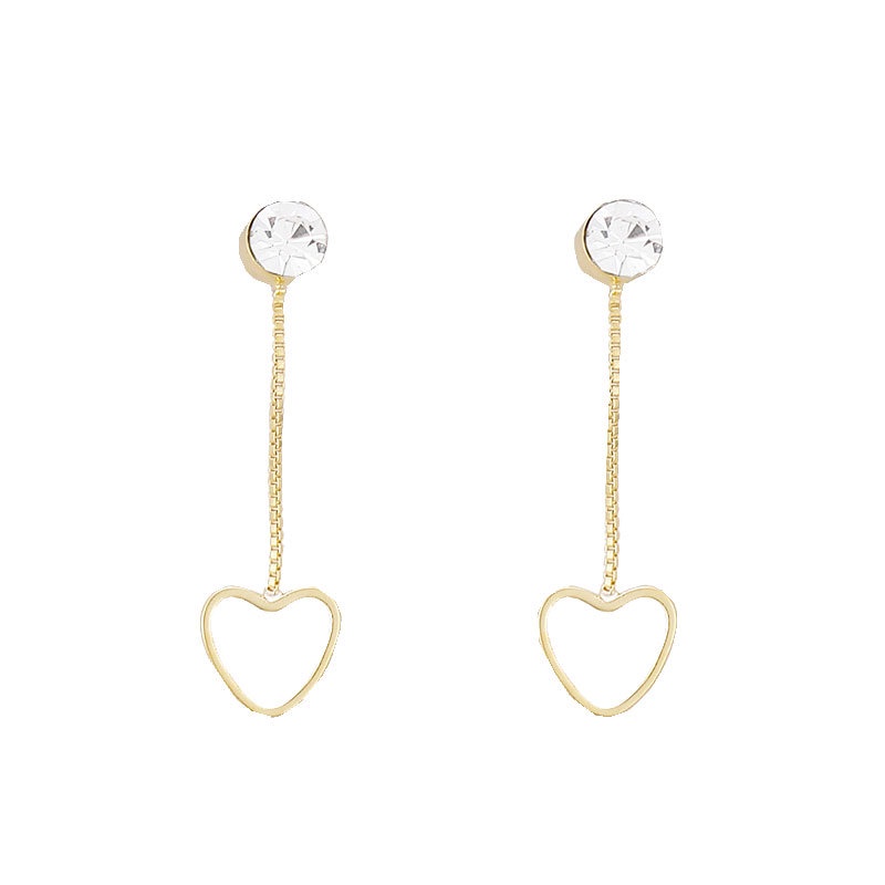 Korea cahaya mewah bentuk hati cinta peach jantung 925 perak anting-anting wanita sederhana anggun k