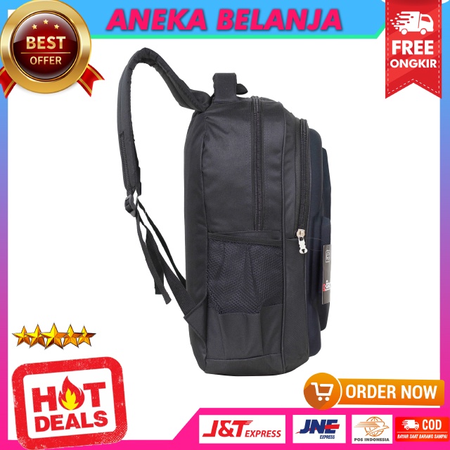 Tas Ransel Pria Polo Paris Emboss Warna Hitam SMP SMA Kuliah Stylish Keren Gratis Raincover Multifungsi Backpack Fashionable Cowok Import Hangout Bahan Tebal Kuat Awet Murah Terlaris Berkualitas