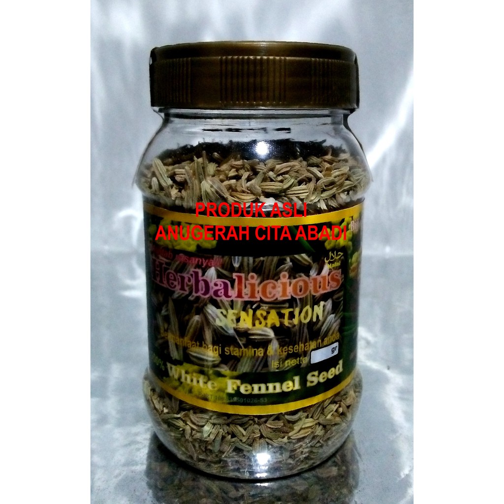 

Adas Putih Biji Herbalicious Sensation Pure White Fennel Seed 100gr/250gr Toples Plastik