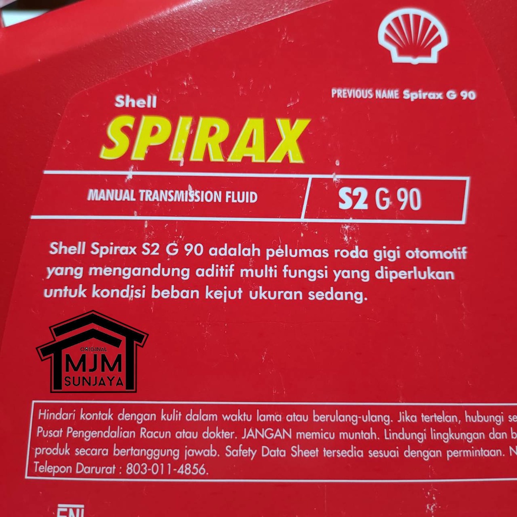 Oli Shell Spirax S2 G 80W-90 Transmisi Manual Gardan 80W90 4 Liter Galon