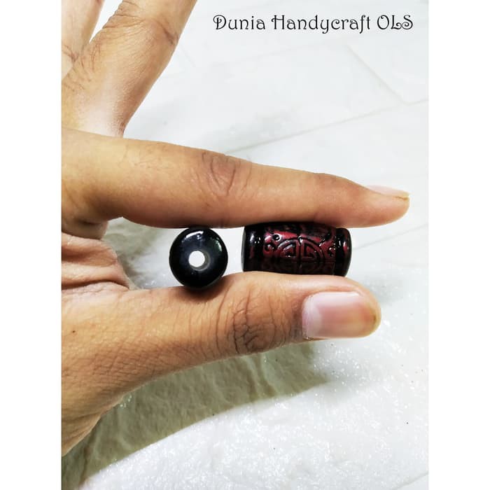 DIY Mote Pilar 10 x 6 mm Bahan Kerajinan Tangan Anting Bros Kalung - Merah