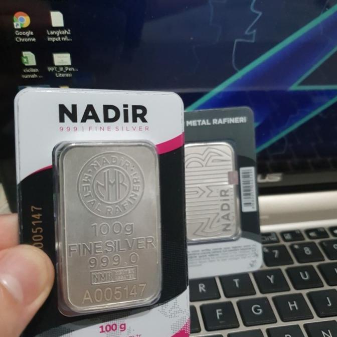 jual Nadim Silver Bar Perak Batangan Nadir 100 gram 100gr