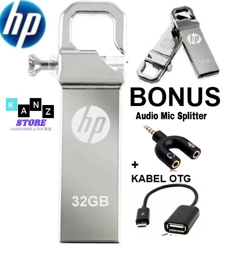 HP Flashdisk 32GB free OTG + JACK AUDIO SPLITTER Pendrive OTG Flashdisk 832 GB Flash Disk
