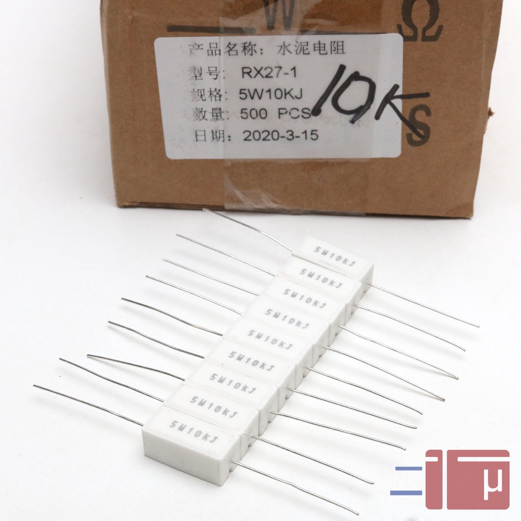 Resistor Kapur 10K 5W Taiwan Kaki Tembaga