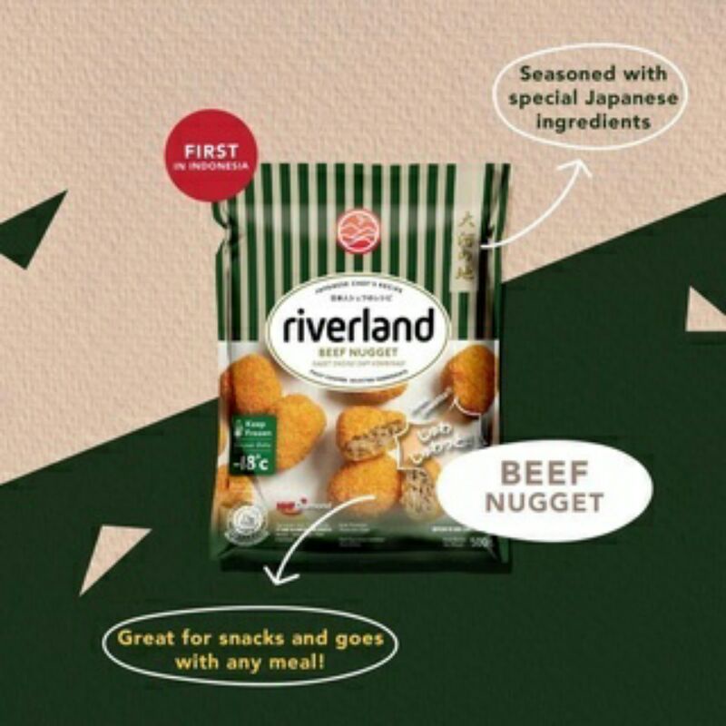 RIVERLAND Japanese  Premium Nugget Chicken &amp; Beef 500g Halal