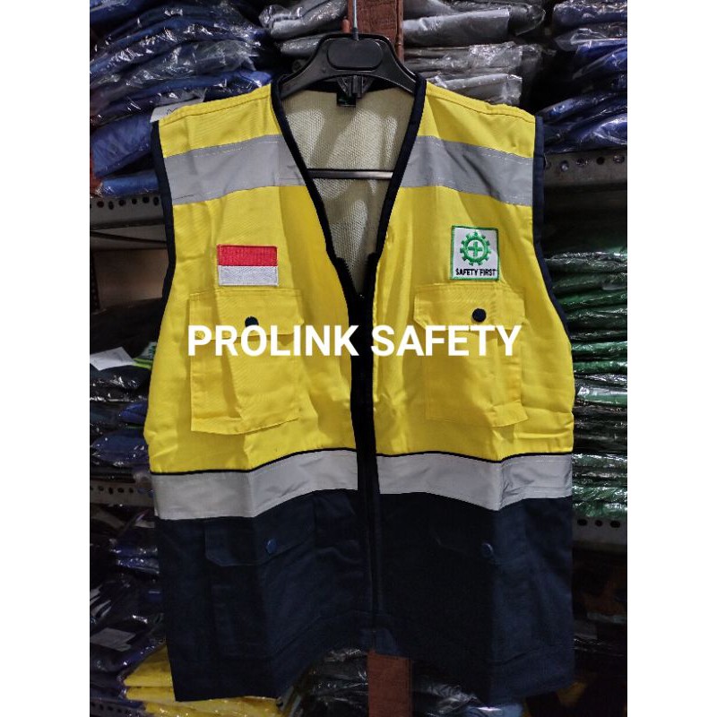 ROMPI SAFETY BAHAN KAIN DRILL KUNING KOMBINASI DONGKER