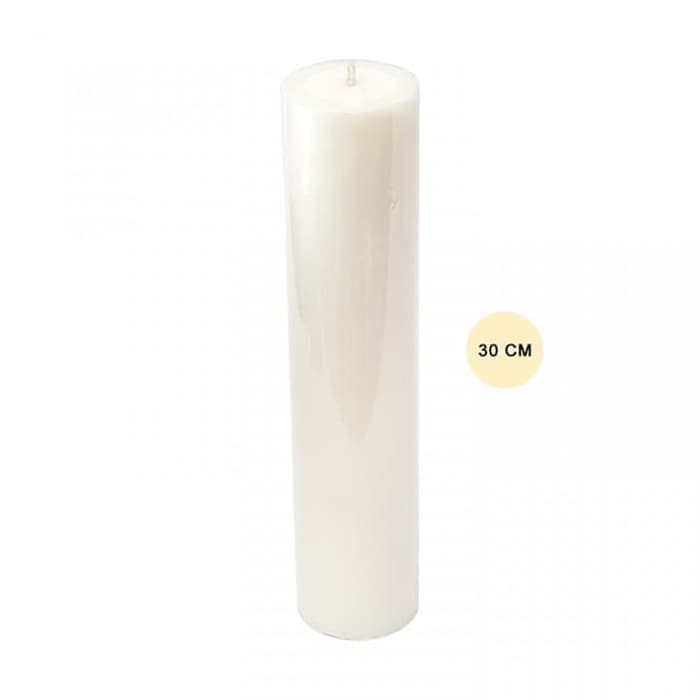 Lilin Putih Pilar Besar ( Uk. 30 x 7,5cm ) - Lilin Pilar Rohani