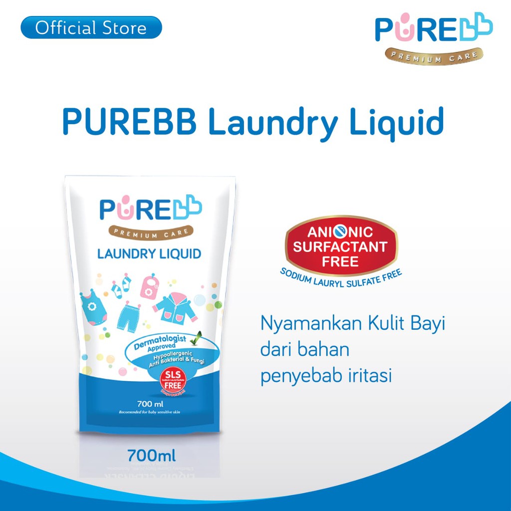 PURE BB | LAUNDRY LIQUID REFFIL 700ML | DETERGEN BAYI | DETERJEN LAUNDRY | DETERJEN BAYI | DETERGEN LAUNDRY | DETERJEN | DETERJEN CAIR LAUNDRY | BABY LAUNDRY DETERGENT | BABY LAUNDRY | LAUNDRY | DETERJEN BABY | LIQUID | BAYI | BOTTLE | PAKAIAN |