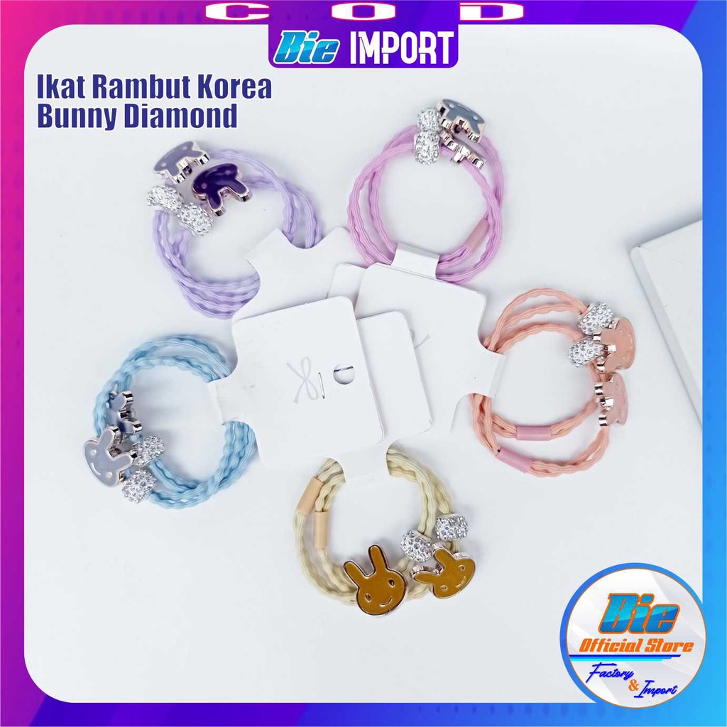 Ikat Rambut Korea Bunny Mutiara Perl 2 Layer Premium Impor Best Seller