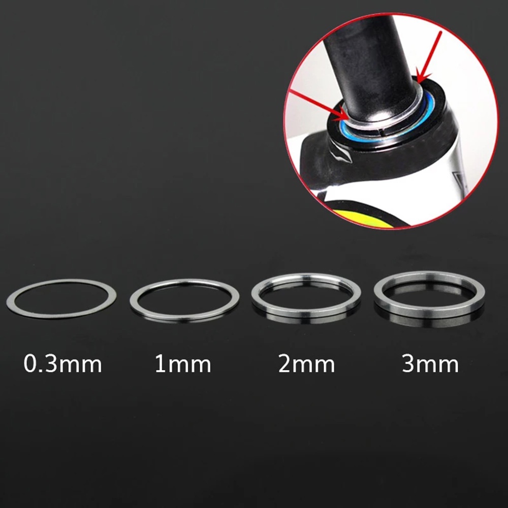 Evees 6pcs Ring Spacer Headset Fork Depan Sepeda Bahan Aluminum Alloy 0.3 / 1 / 2 / 3mm