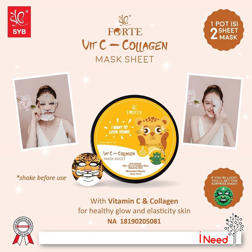 (INEED) MASKER ANIMAL SYB LIGHTENING MASK &amp; VIT C COLLAGEN MASK