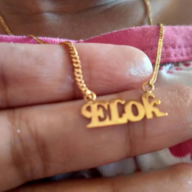 Link PO kalung nama PEMILIA emas kadar 375 berat 5gram