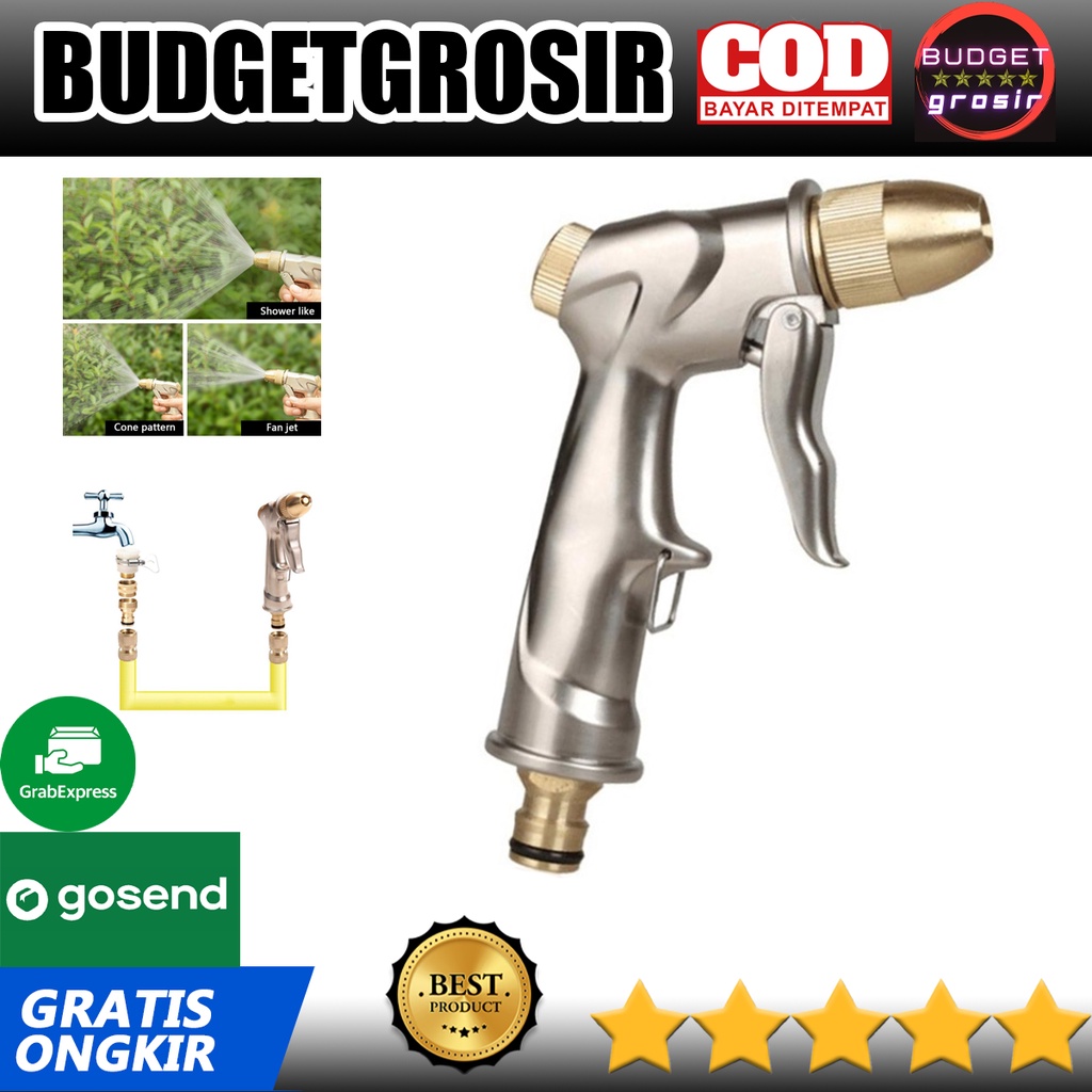 Semprotan Air Steam Cuci Mobil Pure Copper Water Gun - CZ207 - Silver--Carzkool