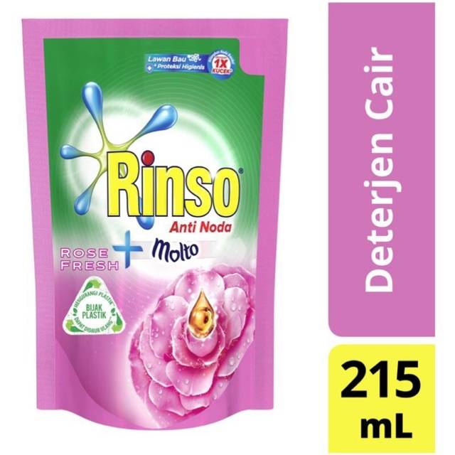 RINSO DETERJEN  DETERGEN CAIR  LIQUID 215 ML Shopee Indonesia