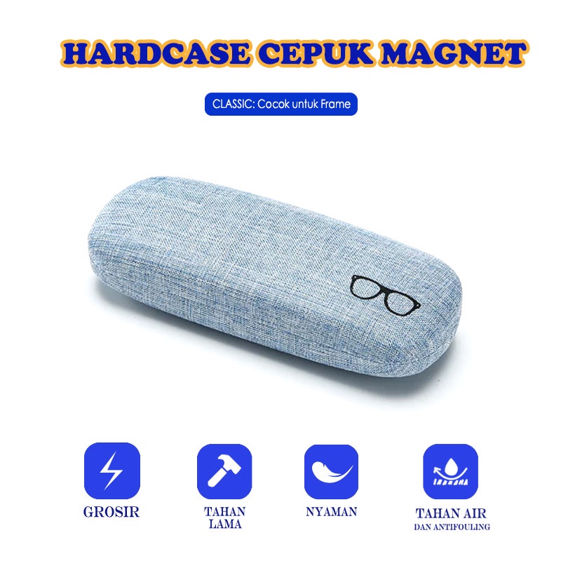 GROSIR/box Tempat Kacamata Hardcase Cepuk Magnet SoftColor 【 A 】